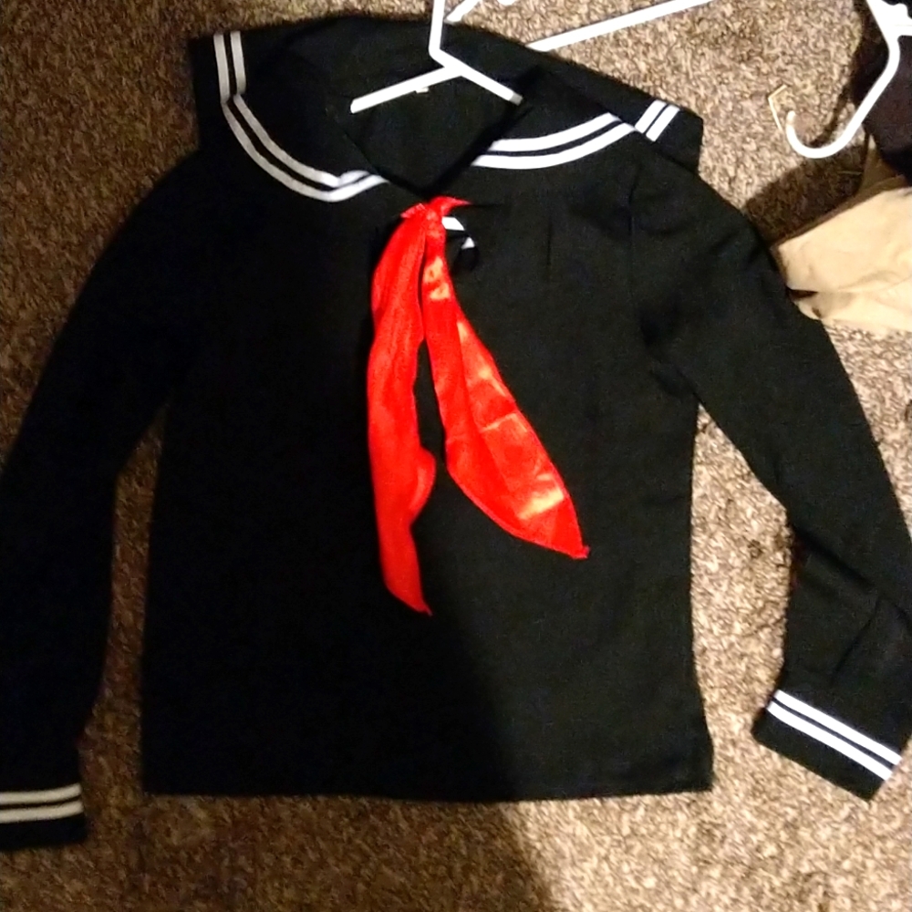 School girl outfit top black